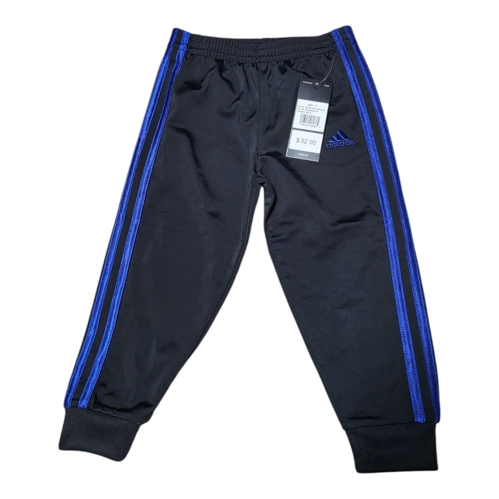 NWT Adidas Kid's Black and Blue Athletic Joggers - Size 3T